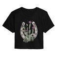 thumbnail image 1 of Instant Message - Western Horseshoe Cactus Cropped Graphic T-Shirt, 1 of 6