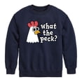 thumbnail image 1 of Instant Message - What The Peck Chicken - Toddler & Youth Crewneck Fleece Sweatshirt, 1 of 6