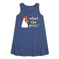 thumbnail image 1 of Instant Message - What The Peck Chicken - Toddler & Youth Girls A-line Dress, 1 of 6