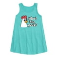 thumbnail image 1 of Instant Message - What The Peck Chicken - Toddler & Youth Girls A-line Dress, 1 of 5