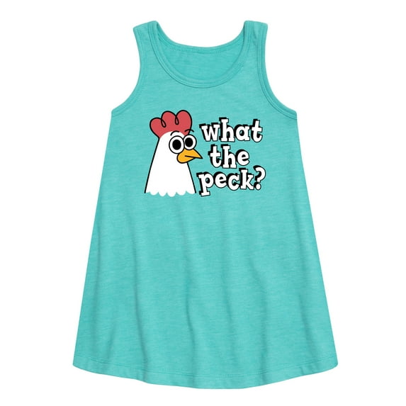 Instant Message - What The Peck Chicken - Toddler & Youth Girls A-line Dress
