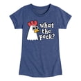 thumbnail image 1 of Instant Message - What The Peck Chicken - Toddler & Youth Girls Short Sleeve Graphic T-Shirt, 1 of 6