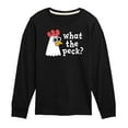 thumbnail image 1 of Instant Message - What The Peck Chicken - Toddler & Youth Long Sleeve Graphic T-Shirt, 1 of 6