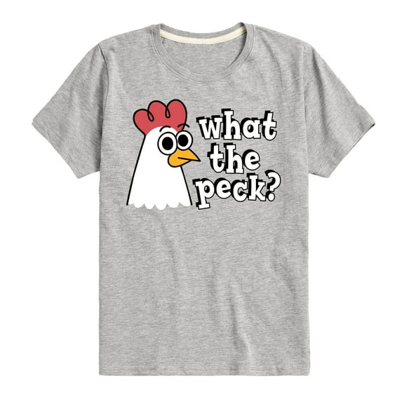 Instant Message - What The Peck Chicken - Toddler & Youth Short Sleeve Graphic T-Shirt