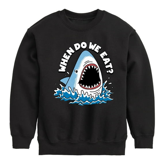 Instant Message - When Do We Eat - Toddler & Youth Crewneck Fleece Sweatshirt