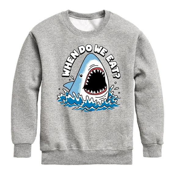 Instant Message - When Do We Eat - Toddler & Youth Crewneck Fleece Sweatshirt