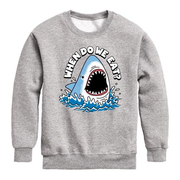 Instant Message - When Do We Eat - Toddler & Youth Crewneck Fleece Sweatshirt