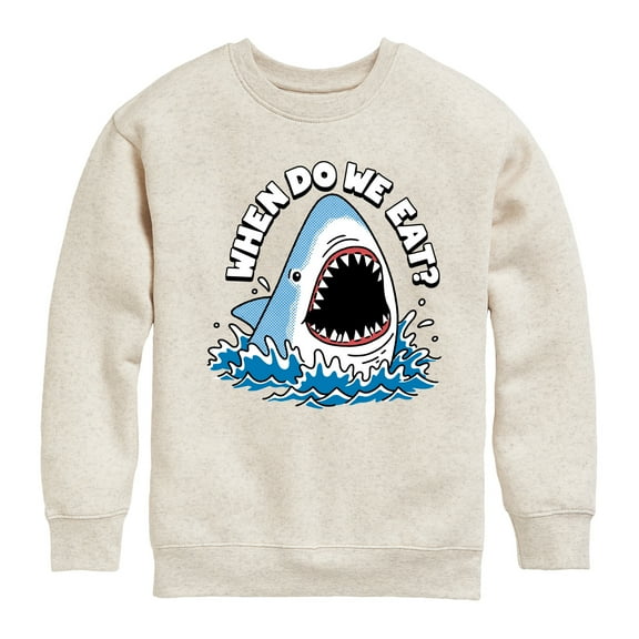 Instant Message - When Do We Eat - Toddler & Youth Crewneck Fleece Sweatshirt