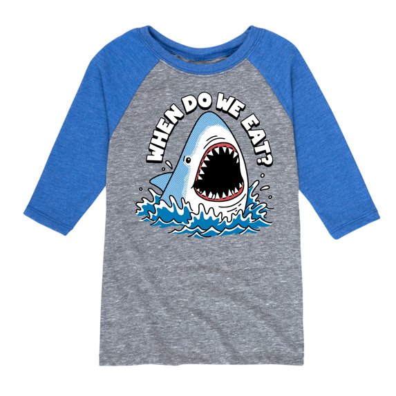 Instant Message - When Do We Eat - Toddler & Youth Raglan Graphic T-Shirt