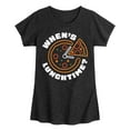 thumbnail image 1 of Instant Message - Whens Lunchtime - Toddler & Youth Girls Short Sleeve Graphic T-Shirt, 1 of 5