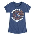 thumbnail image 1 of Instant Message - Whens Lunchtime - Toddler & Youth Girls Short Sleeve Graphic T-Shirt, 1 of 5