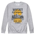 thumbnail image 1 of Instant Message - Whiskey And Camping Stories - Men's Crew Neck Fleece Pullover, 1 of 6