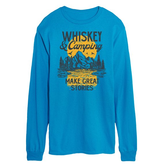Instant Message - Whiskey And Camping Stories - Men's Long Sleeve T-Shirt