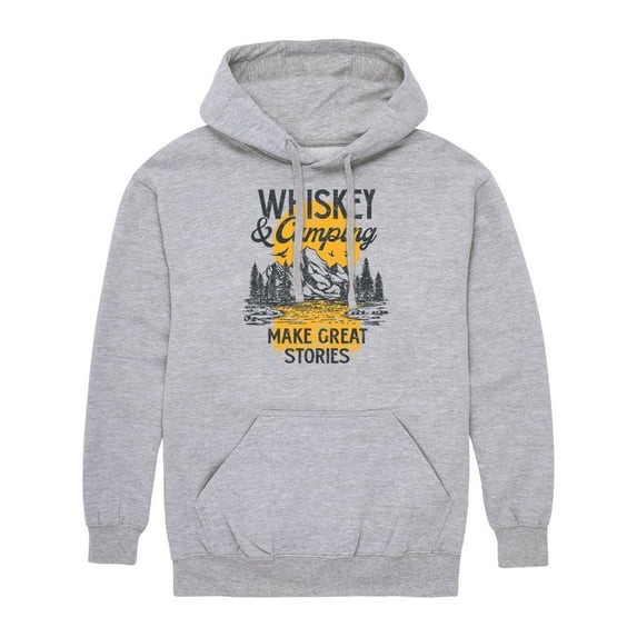 Instant Message - Whiskey And Camping Stories - Men's Pullover Hooded Fleece Sweatshirt