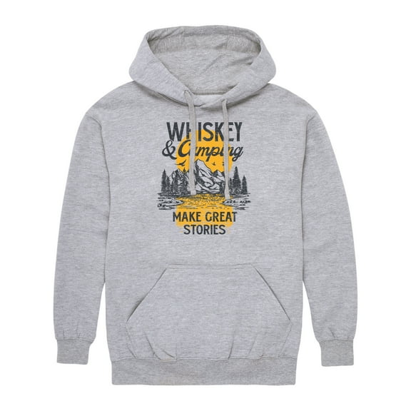 Instant Message - Whiskey And Camping Stories - Men's Pullover Hooded Fleece Sweatshirt