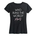 thumbnail image 1 of Instant Message - Who Runs The World Momsothers Day Gift - Women's Short Sleeve Graphic T-Shirt, 1 of 5