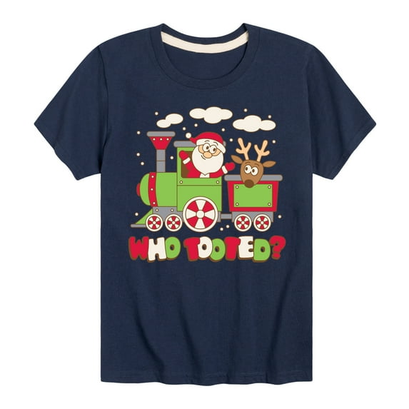Instant Message - Who Tooted Christmas Train Christmas - Toddler & Youth Short Sleeve Graphic T-Shirt