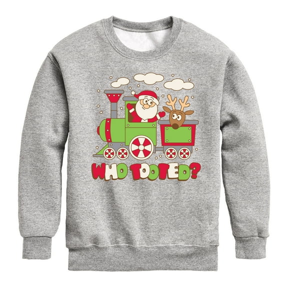 Instant Message - Who Tooted Christmas Train Christmas - Toddler & Youth Crewneck Fleece Sweatshirt