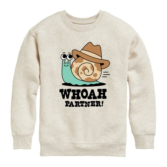 Instant Message - Whoah Partner Snail - Toddler & Youth Crewneck Fleece Sweatshirt