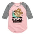 thumbnail image 1 of Instant Message - Whoah Partner Snail - Toddler & Youth Girls Raglan Graphic T-Shirt, 1 of 5