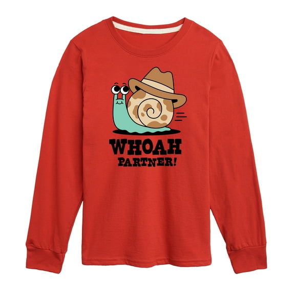 Instant Message - Whoah Partner Snail - Toddler & Youth Long Sleeve Graphic T-Shirt