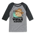 thumbnail image 1 of Instant Message - Whoah Partner Snail - Toddler & Youth Raglan Graphic T-Shirt, 1 of 6