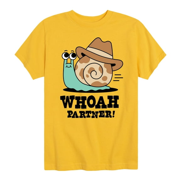 Instant Message - Whoah Partner Snail - Toddler & Youth Short Sleeve Graphic T-Shirt