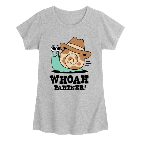 Instant Message - Whoah Partner Snail - Youth Girls Fitted Short Sleeve T-Shirt