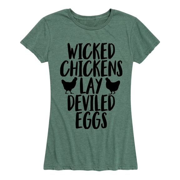 Instant Message - Wicked Chickens Deviled Eggs - Women's Short Sleeve Graphic T-shirt