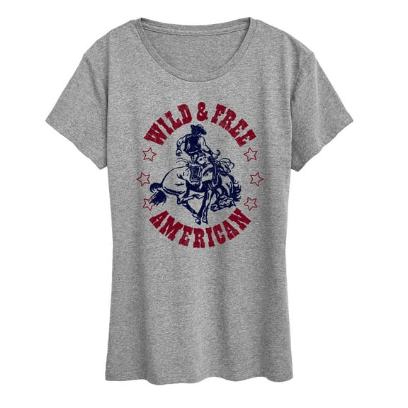Instant Message - Wild And Free American - Women's Short Sleeve Graphic T-Shirt