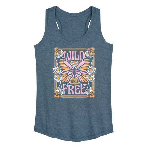 Instant Message - Wild And Free Butterfly - Women's Racerback Tank Top