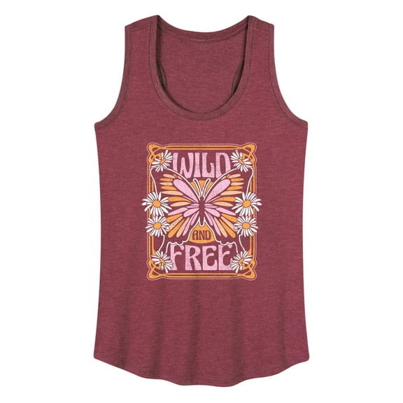 Instant Message - Wild And Free Butterfly - Women's Racerback Tank Top