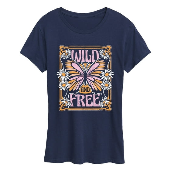 Instant Message - Wild And Free Butterfly - Women's Short Sleeve Graphic T-Shirt