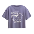 thumbnail image 1 of Instant Message - Wild And Free Horse Short Sleeve Boxy Graphic T-Shirt, 1 of 5