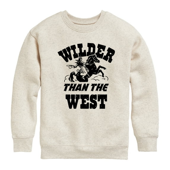 Instant Message - Wilder Than The West - Toddler & Youth Crewneck Fleece Sweatshirt
