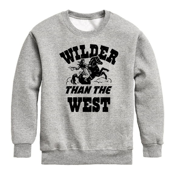 Instant Message - Wilder Than The West - Toddler & Youth Crewneck Fleece Sweatshirt