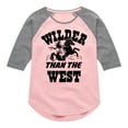 thumbnail image 1 of Instant Message - Wilder Than The West - Toddler & Youth Girls Raglan Graphic T-Shirt, 1 of 6