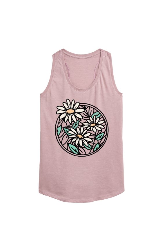 - Wildflower Stained Glass Circle - Women's Racerback Graphic Tank