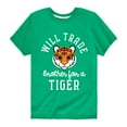 thumbnail image 1 of Instant Message - Will Trade Brother For A Tiger - Youth Short Sleeve Tee, 1 of 5