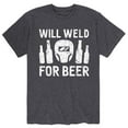 thumbnail image 1 of Instant Message - Will Weld For Beer - Men's Short Sleeve Graphic T-Shirt, 1 of 5