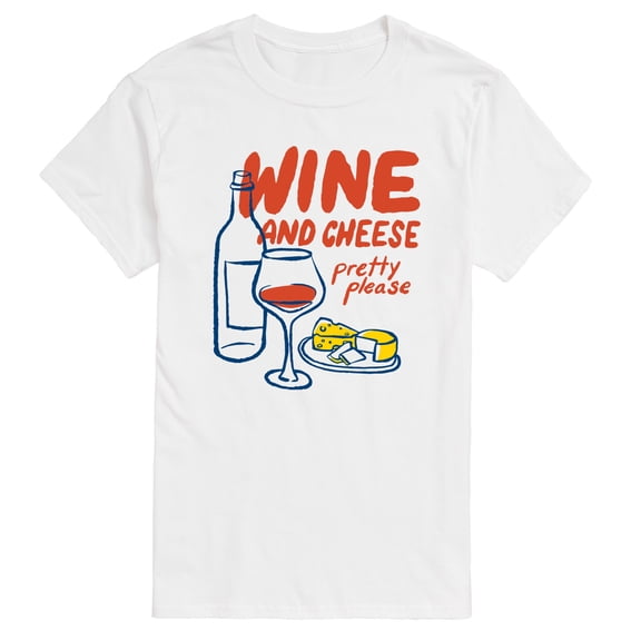 Instant Message - Wine Cheese Pretty Please - Men's Short Sleeve Graphic T-Shirt