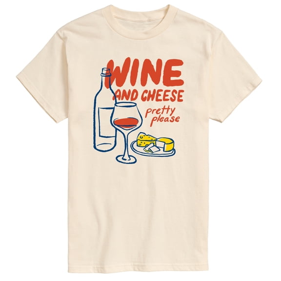 Instant Message - Wine Cheese Pretty Please - Men's Short Sleeve Graphic T-Shirt
