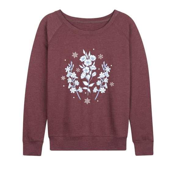 Instant Message - Winter Flowers - Women's Lightweight French Terry Long Sleeve Shirt
