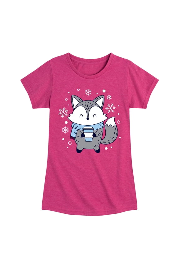 - Winter Fox - Toddler & Youth Girls Short Sleeve Graphic T-Shirt