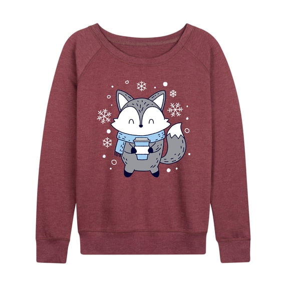Instant Message - Winter Fox - Women's Lightweight French Terry Long Sleeve Shirt