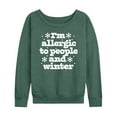 thumbnail image 1 of Instant Message - Winter - I'm Allergic To People & Winter - Women's Lightweight French Terry Long Sleeve Shirt, 1 of 6