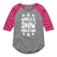 thumbnail image 1 of Instant Message - Winter Is Snow Much Fun  - Toddler & Youth Girls Raglan Graphic T-Shirt, 1 of 4
