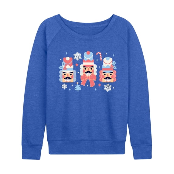Instant Message - Winter Nutcracker Heads - Women's French Terry Long Sleeve Pullover
