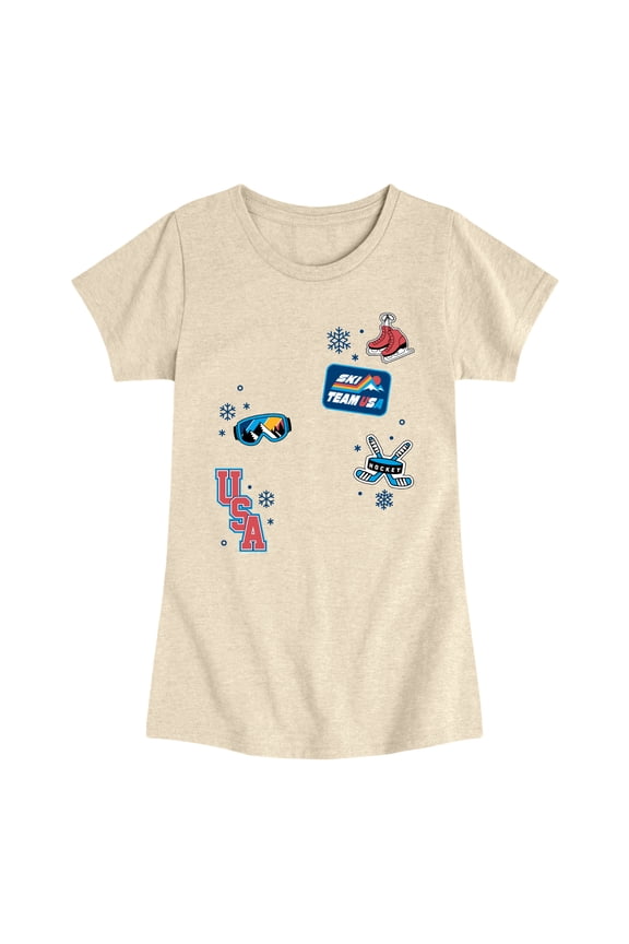 - Winter Olympics Fitted Short Sleeve Graphic T-Shirt