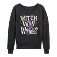 thumbnail image 1 of Instant Message - Witch Way To The Wine - Women's Lightweight French Terry Long Sleeve Shirt, 1 of 6